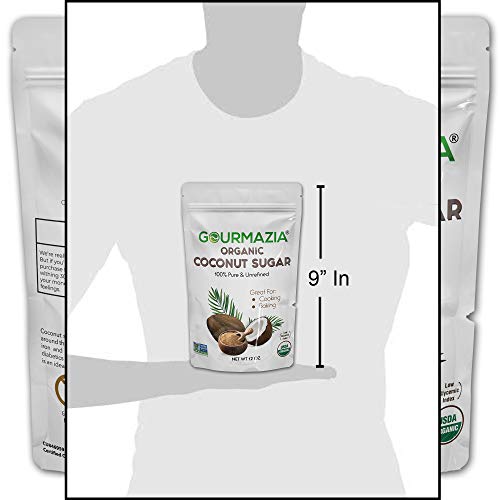 Gourmazia Coconut Sugar Organic Raw Unrefined Granulated Brown S