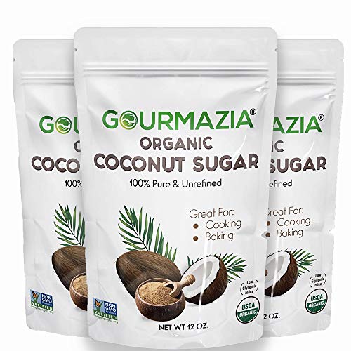 Gourmazia Coconut Sugar Organic Raw Unrefined Granulated Brown S