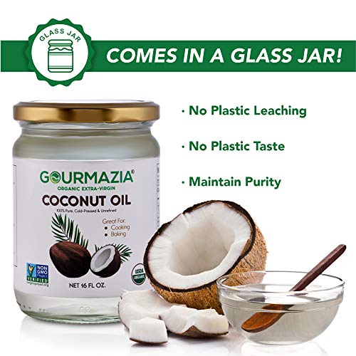 Gourmazia - Organic Extra Virgin Coconut Oil, Unrefined Cold Pre