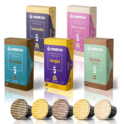 50 Fairtrade Flavored Espresso Capsules Compatible With Original