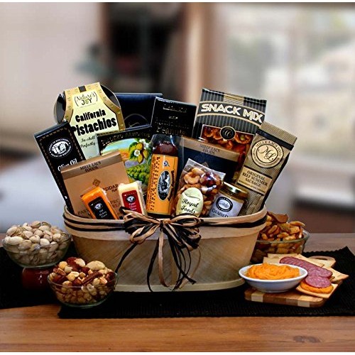 All Occasion Gift Gourmet Nut &Amp; Sausage Gift Basket