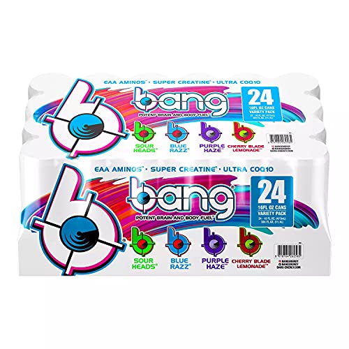 Bang Energy Variety Pack - Sour Heads, Blue Razz, Purple Haze an...