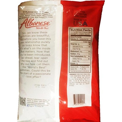 Gummi Gummy Bears Albanese 12 Flavors-Bulk Candy 5Lb Bag With Ne