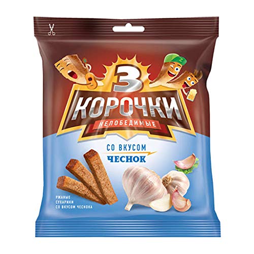 3 Korochki / Kirieshki Rye Bread Rusks {Croutons} Variety Pack O