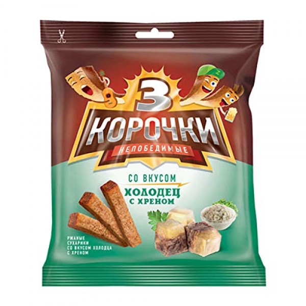 3 Korochki / Kirieshki Rye Bread Rusks {Croutons} Variety Pack O