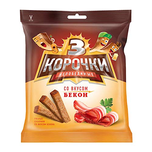 3 Korochki / Kirieshki Rye Bread Rusks {Croutons} Variety Pack O