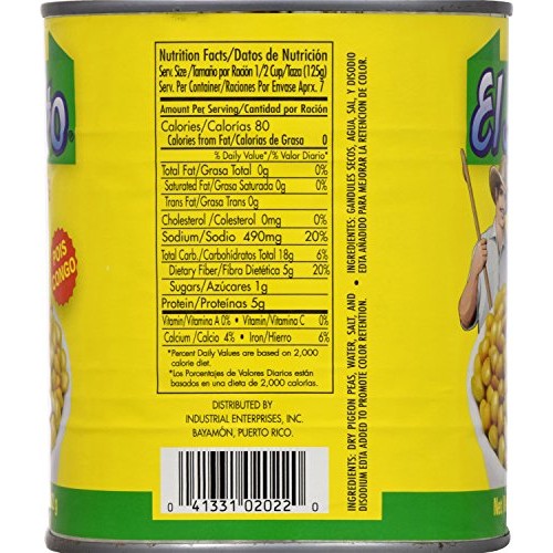 Goya Foods Elhombre Vegetable Pigeon Peas Jack In The Box, 29-Ou