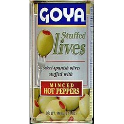 Goya Stuffed Olives Minced Hot Peppers 5.25 Oz Pack Of 6