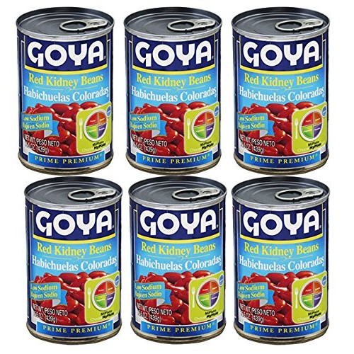Goya Low Sodium Red Kidney Beans 15.5 Oz 6 Pack Habichuelas Co