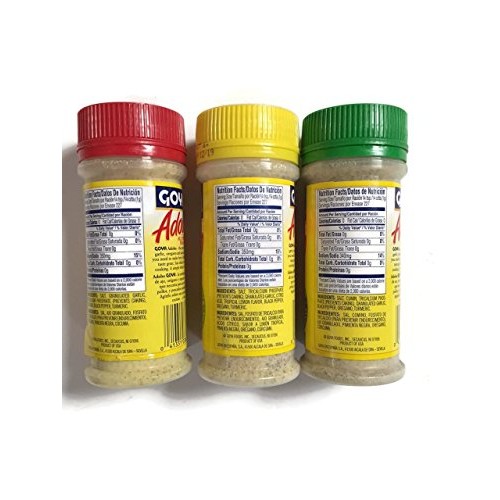 Goya Adobo Seasoning,1 With Pepper, 1 With Cumin And 1 With Lemo