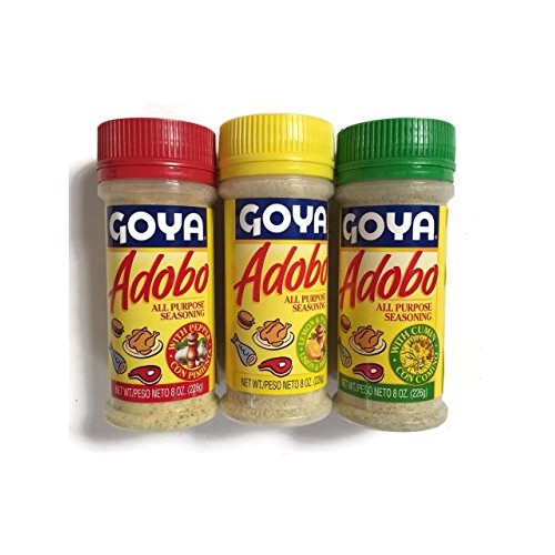 Goya Adobo Seasoning,1 With Pepper, 1 With Cumin And 1 With Lemo