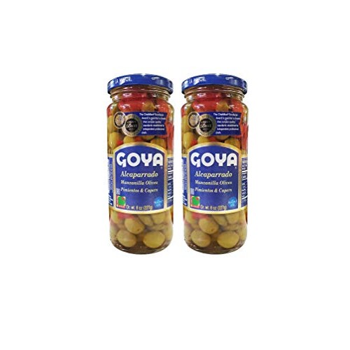 Goya Alcaparrado Manzanilla Olives 2 Pack, Total Of 16 Oz