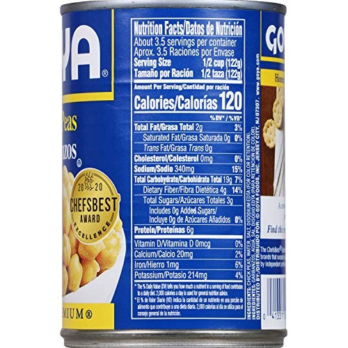 Goya Chick Peas, Garbanzo Beans, 15.5 Ounce