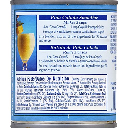 Goya Cream Of Coconut, 3 Pack, Total Of 26.25