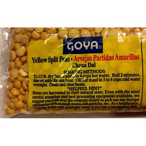 Goya Dried Yellow Split Peas - Four 1 Lb Bags - Soup - Recipe On