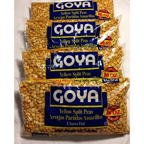 Goya Dried Yellow Split Peas - Four 1 Lb Bags - Soup - Recipe On
