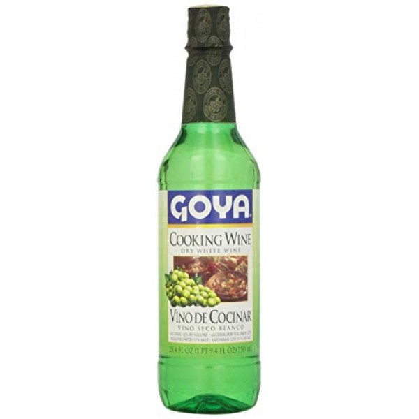 Goya Dry White Cooking Wine 25.4 Fl.Oz. | Vino Seco Blanco 750ml...