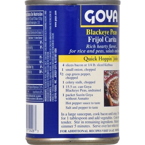 Goya Foods Canned Blackeye Peas, 16-Ounce Pack Of 24