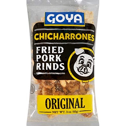 Goya Foods Chicharrones, Fried Pork Rinds, 3 Ounce Pack of 12