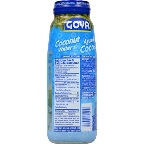 Goya Foods Coconut Water With Pulp, 13.5 Ounce Pack Of 12