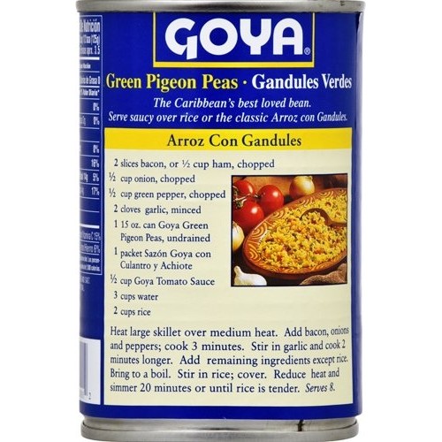 Goya Foods Green Pigeon Peas In Can, 15-Ounce Pack Of 24