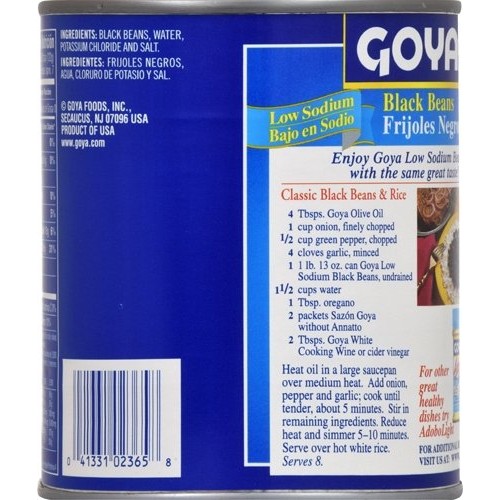 Goya Foods Low Sodium Black Beans, 29-Ounce Pack Of 12