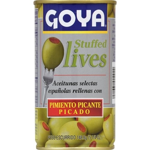 Goya Foods Manzanilla Olives Stuffed With Hot Peppers, 5.25 Ounc