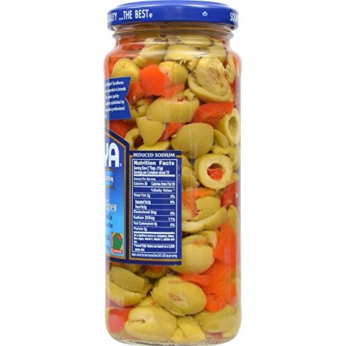 Goya Foods Salad Manzanilla Pitted Olives &Amp; Pimientos, Reduced S