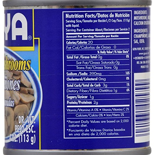 Goya Foods Sliced Mushrooms, 4 Ounce Pack Of 24