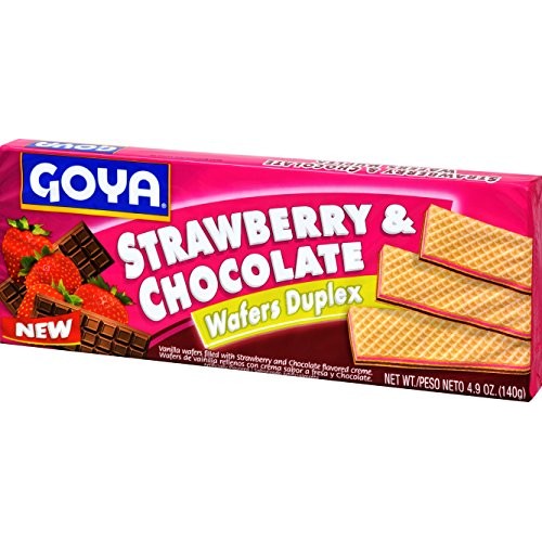 Goya Foods Strawberry & Chocolate Wafers, 4.9 Ounce Pack of 24