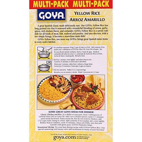 Goya Foods Yellow Rice Mix Multipack, 3 - 7 Ounce Packs Pack of 8