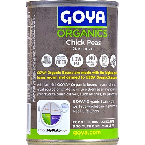 Goya Garbanzos - Low Sodium Organic Chick Peas 6 Pack, Total Of