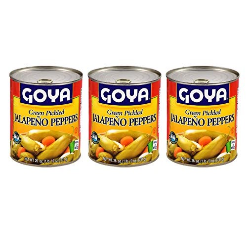 Goya Green Pickled Jalapeno Peppers 3 Pack, Total Of 78 Oz