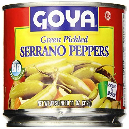 Goya Green Pickled Serrano Peppers, 6 Pack, Total Of 66Oz