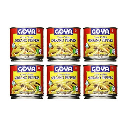 Goya Green Pickled Serrano Peppers, 6 Pack, Total Of 66Oz