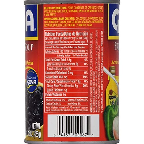 Goya Guisadas Ready-To-Eat Black Bean Soup 3 Pack, Total Of 45Oz