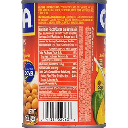 Goya Guisadas Ready-To-Eat Chick Peas In Sauce 6 Pack, Total Of