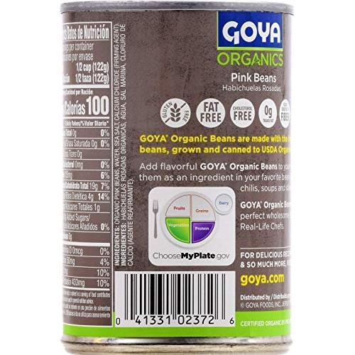 Goya Habichuelas Rosadas Con Sal Marina - Low Sodium Organic Pin