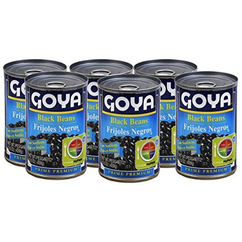 Goya Low Sodium Black Beans 15.5 Oz 6 Pack Frijoles Negros Baj