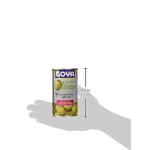 Goya Manzilla Green Olives Stuffed With Anchovies, 5.25 Ounce Ca
