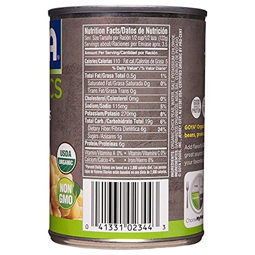 Goya Organics Chick Peas 15.5Oz | Garbanzos Organicos 439G Pack