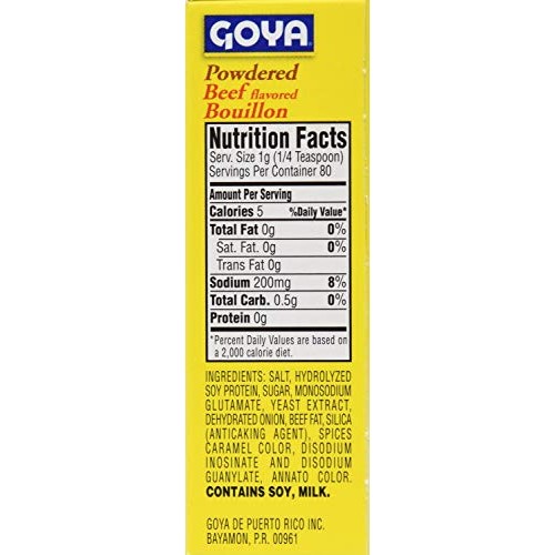 Goya Powdered Beef Bouillon 6 Pack, Total Of 16.92Oz
