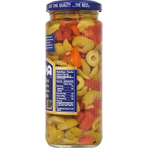 Goya Salad Olives, Pitted Manzanilla And Pimientos, 7 Ounce