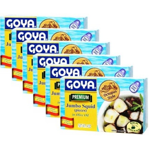 Premium Jumbo Squid Octopus Style In Olive Oli By Goya 4 Oz Pack