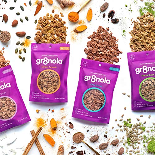 Gr8Nola Sampler Snack Packs - 4 Flavors - Healthy, Low Sugar Gra