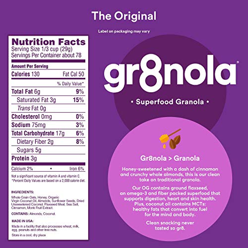 Gr8Nola The Original - Healthy, Low Sugar Bulk Granola Cereal -