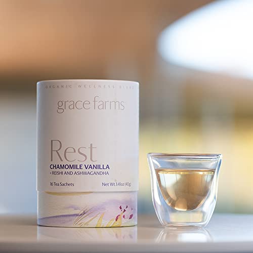 Grace Farms REST Wellness Organic Tea Blend 16 Pyramid Sachets...