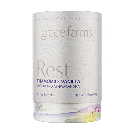 Grace Farms REST Wellness Organic Tea Blend 16 Pyramid Sachets...