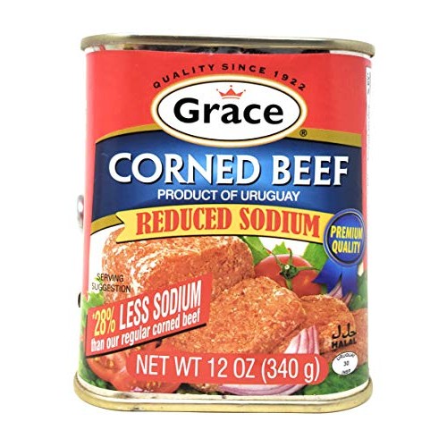 Grace Corned Beef Reduced Sodium 4 Pack, Total of 48oz