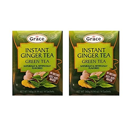 Grace Instant Ginger Pre-Sweetened Green Tea 2 Pack, Total Of 2
